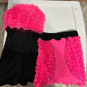 Adorable pink ruffle costume with gems